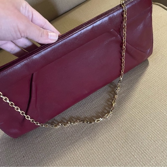 Frenchy Of California Vintage Burgundy Shoulder Bag leather Medium Size - Picture 7 of 16